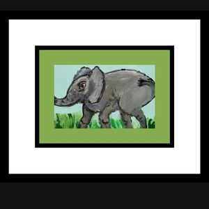 Baby Elephant  Small acrylic painting.